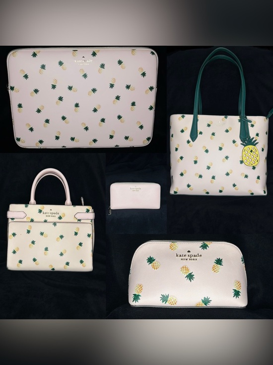 kate spade Handbags - 5 piece kate spade Pink Pineapple Print collection